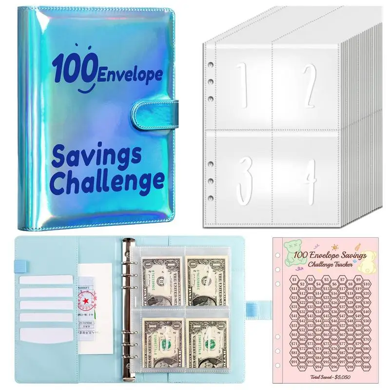 

100 Envelope Challenge A5 Savings Challenges Book Fun And Organized Binder With Cash Envelopes And Savings Challenges Book