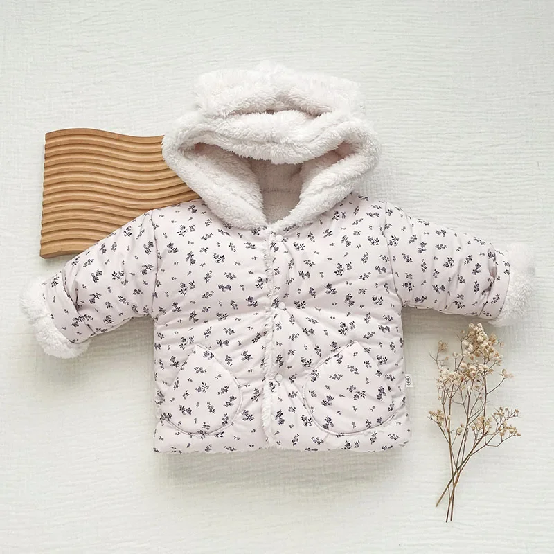 Newborn Baby Girls Winter Coat Korean Style Infant Thicken Warm Cardigan Coat Children Clothes