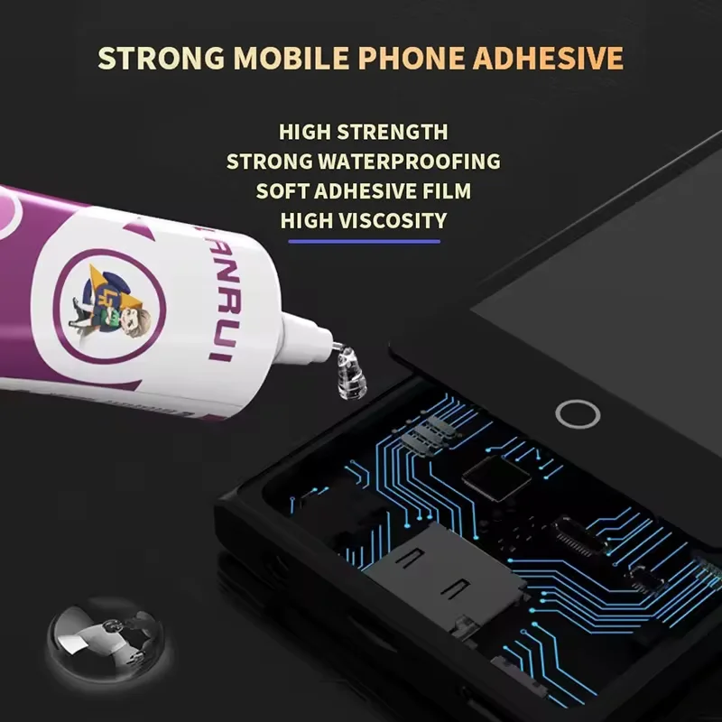 1Pcs LANRUI i9 Black/Transparent Active Soft glue for cell phone laptop TV LCD screen Back cover repair glue Waterproof sealant 4