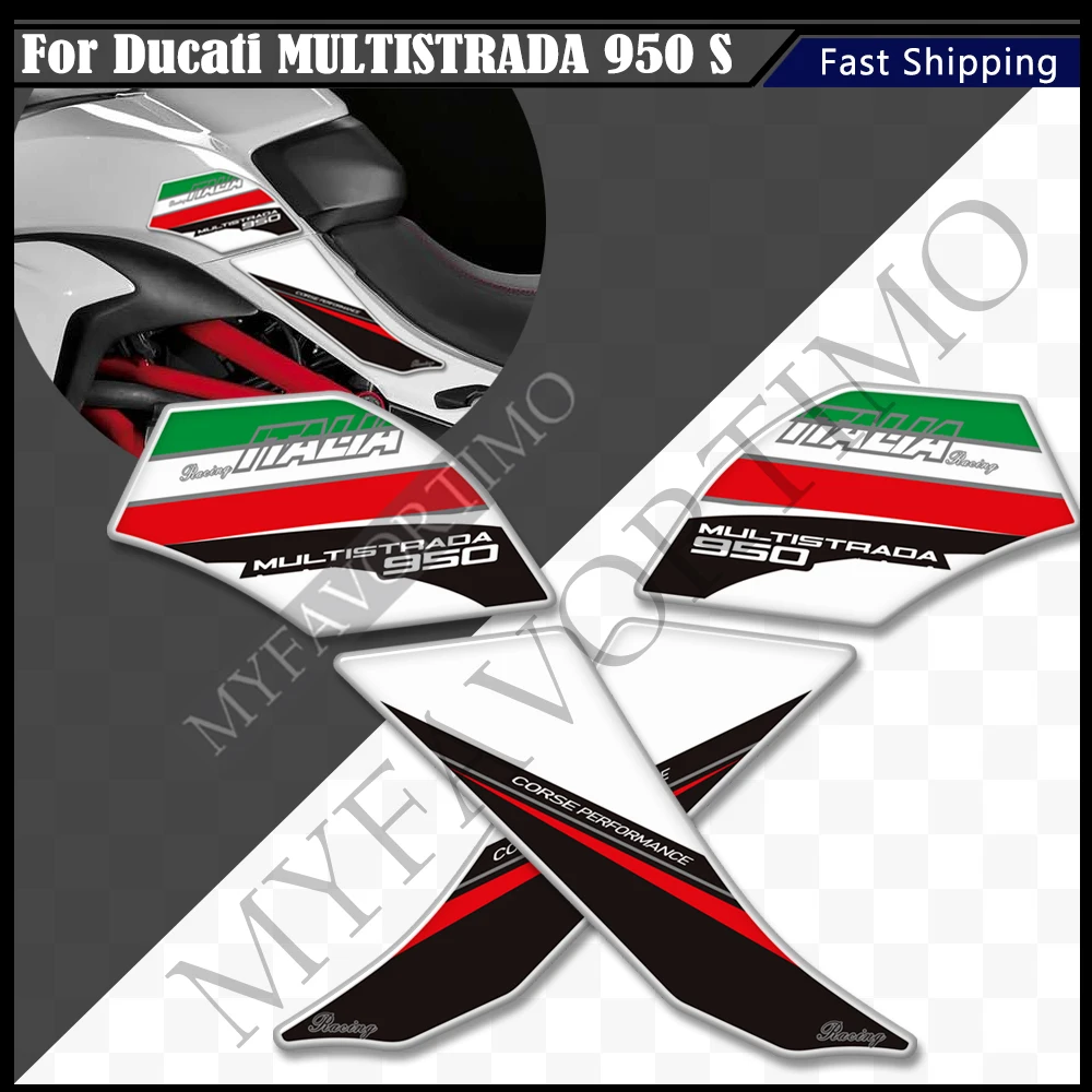 

For Ducati MULTISTRADA 950 S 950S 3D Motorcycle Stickers Tank Pad Grips Protector Stickers Decals Gas Fuel Oil Kit Knee