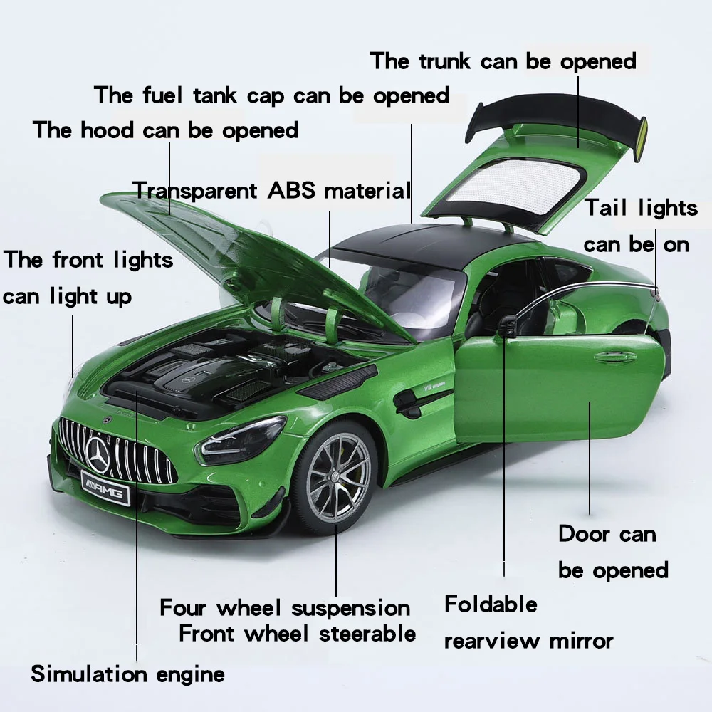 1/18 Mercedes-Benz AMG Gtr Model Car Diecasts Vehicle Collectable