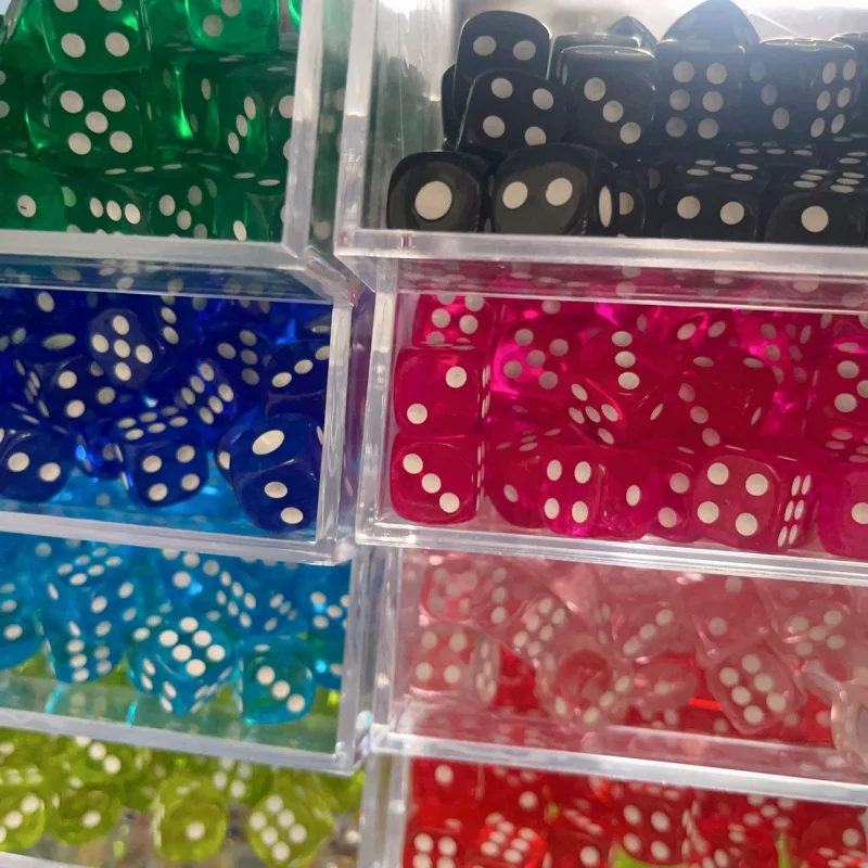 10Pieces/Lot Transparent Acrylic 6 Sided 14mm D6 Point Dice For Club/Party/Family Board Games 10 Colors acrylic dice game dice dice set