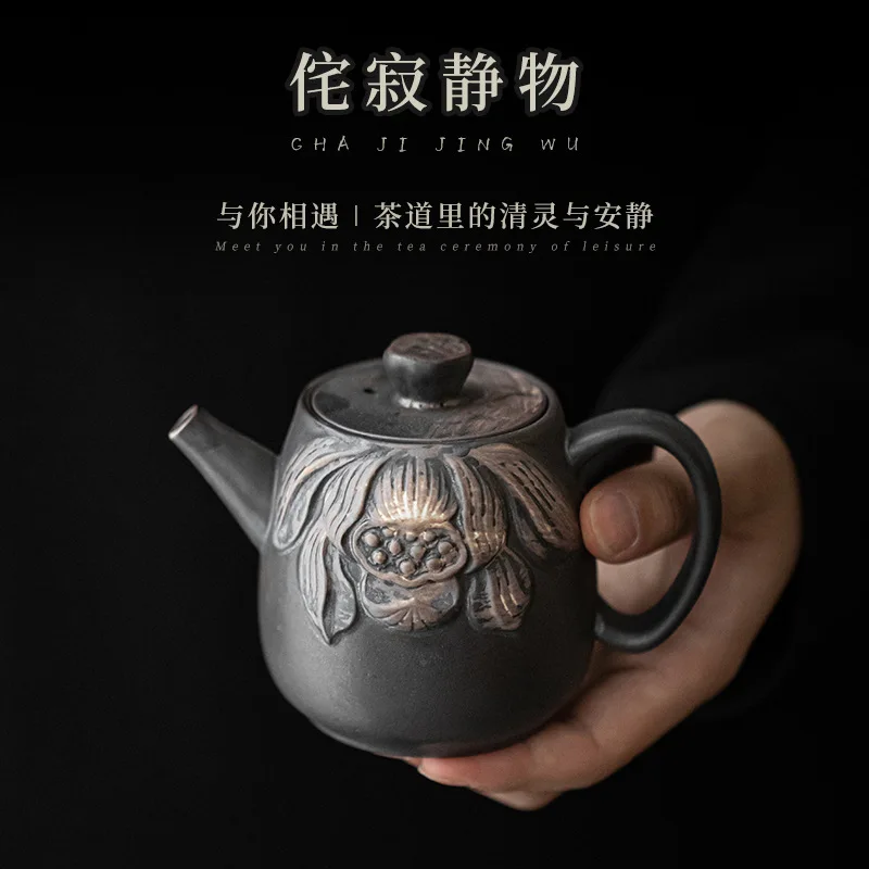 

Wabi-sabi ручная работа, искусственная шероховатая керамика, Имитация древнего чайника, одинарный чайник с каплями воды