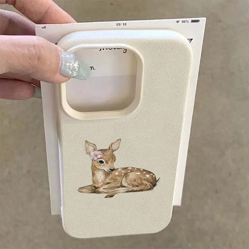 Vintage Brown Deer Design Aesthetic Soft TPU Phone Case