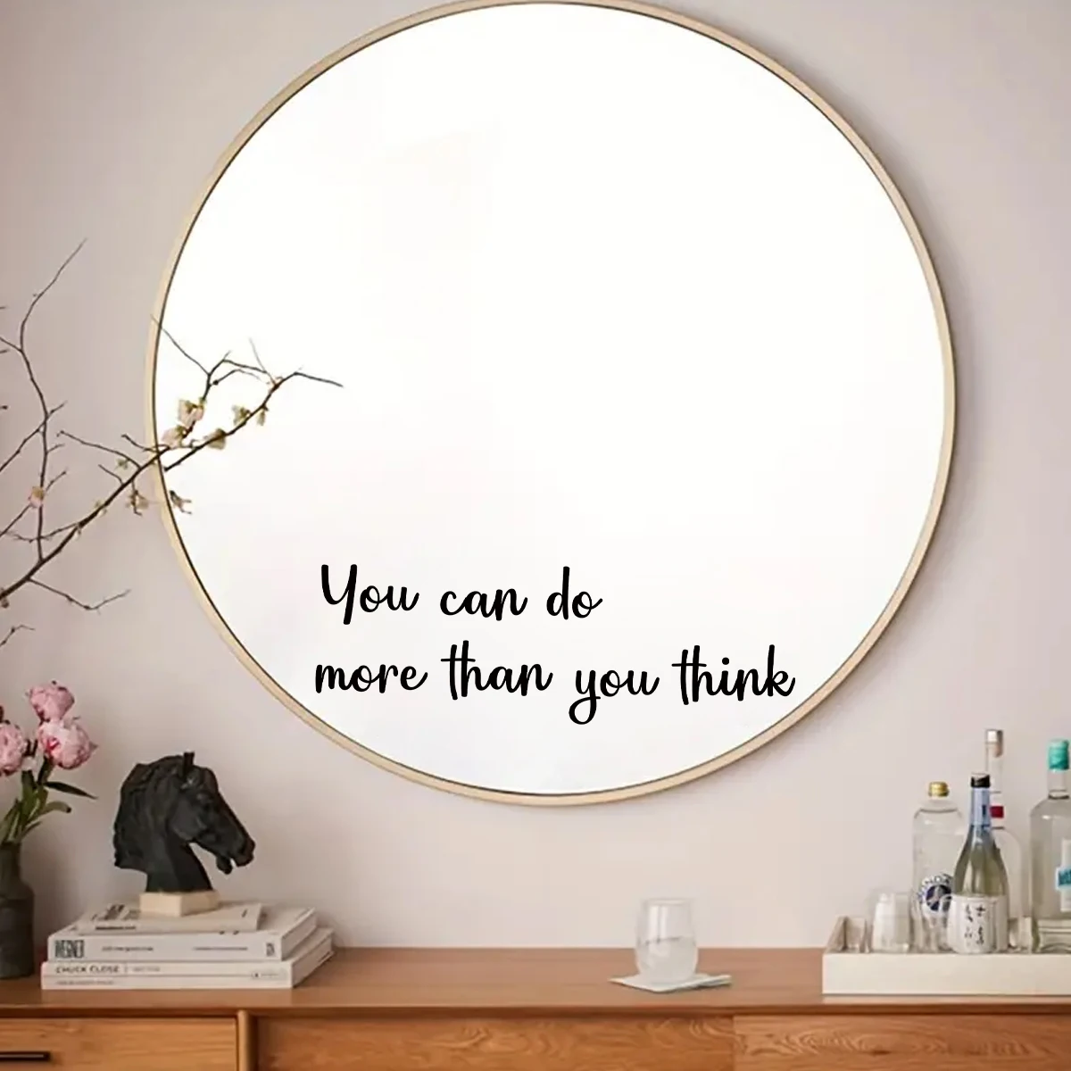 1pcs Inspirational Encouraging Quotes PVC Mirror Stickers for Bedroom Decoration Home Removable Wall Decals Living Room Decor