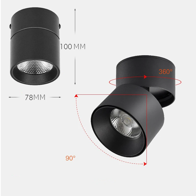 LED Ceiling Spot Light Smart RGBCCT 360&deg;Adjustable COB Ceiling Downlight Stepless Dimmable Works with Alexa & Google Assistant led ceiling spot light,led spotlight lamp