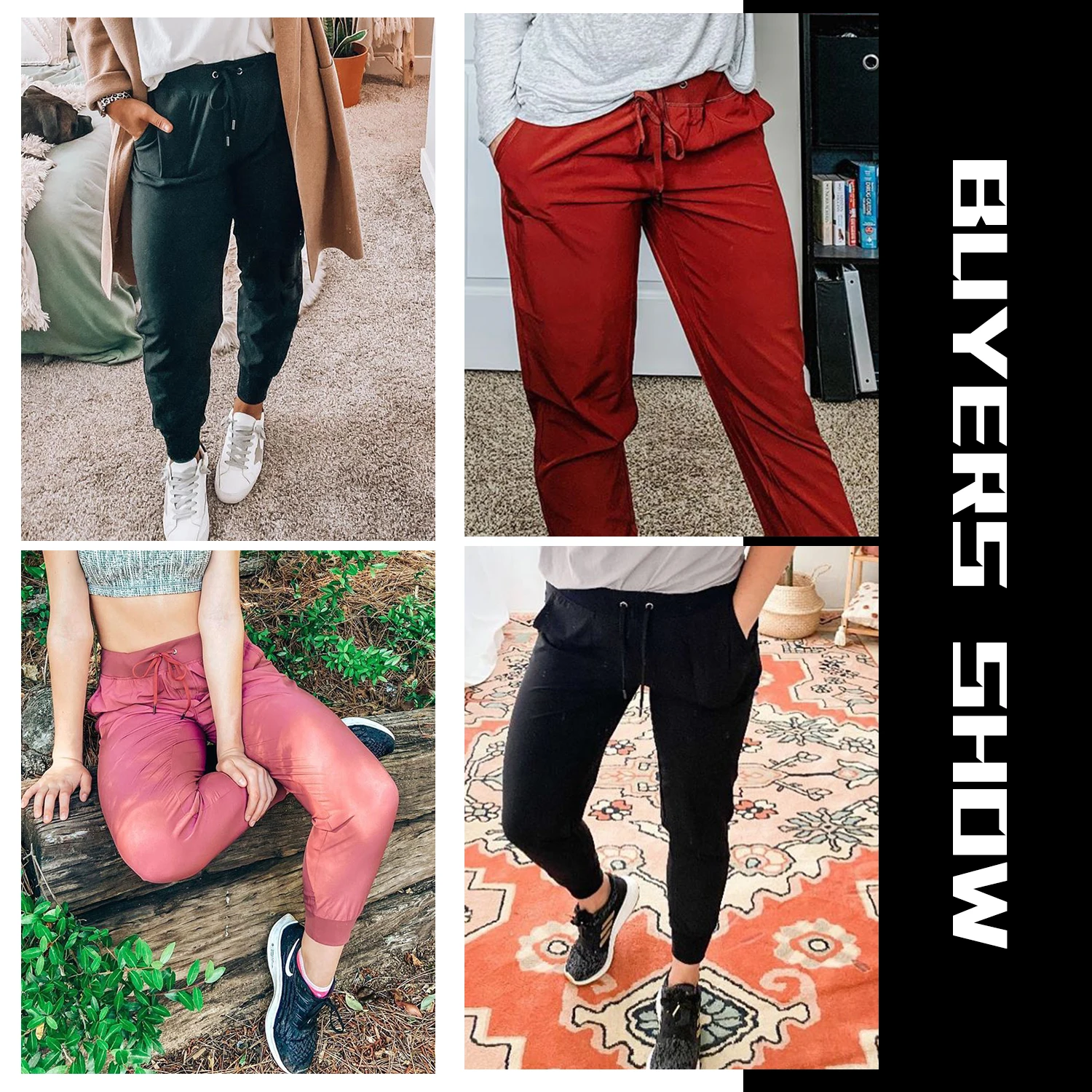 Women's Lightweight Joggers Pants With Pockets Drawstring Workout Running Pants With Elastic Waist casual pants