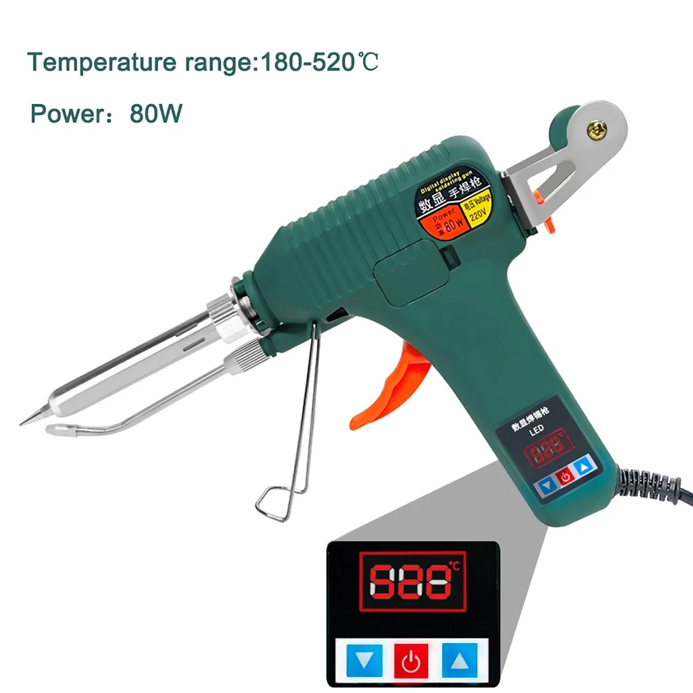 80W DIY 전기 납땜 인두 휴대용 용접 총 토치 수리 전동 공구 180-520 ℃   내부 가열 LED 디지털 디스플레이