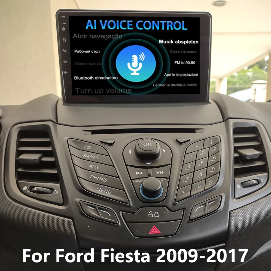 Ai Voice Wireless Carplay Navigation Car Radio For Ford Fiesta 2009