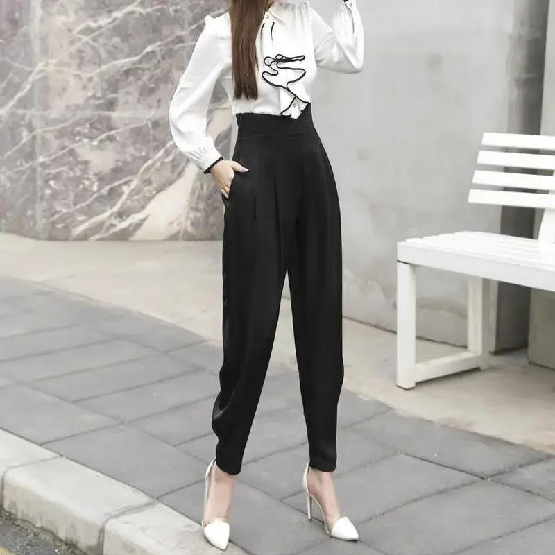 

Female Pants Harem High Waist Black Trousers for Women Khaki Clothes Aesthetic Korean Fashion Cotton Y2k Streetwear Summer G 90s