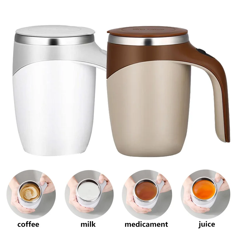 Generic 380mL Self Stirring Mug With Lid Automatic Magnetic Stirring