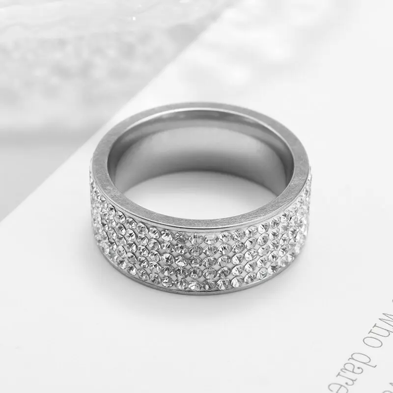 Hip Hop Iced Out Cz Bling Ring Gold/silver Color Stainless Steel Wedding Engagement Rings for Women Men Jewelry wedding rings silver ring womens ring couple rings cubic zircon ring finger rings jewelry rings ring jewelry