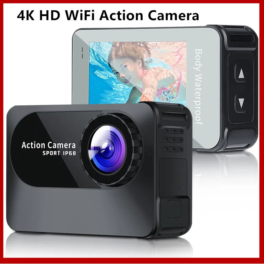 Спортивная Экшн-камера с экраном 2,0 дюйма, 4K, Ultra HD, Wi-Fi, 10 м, 170D