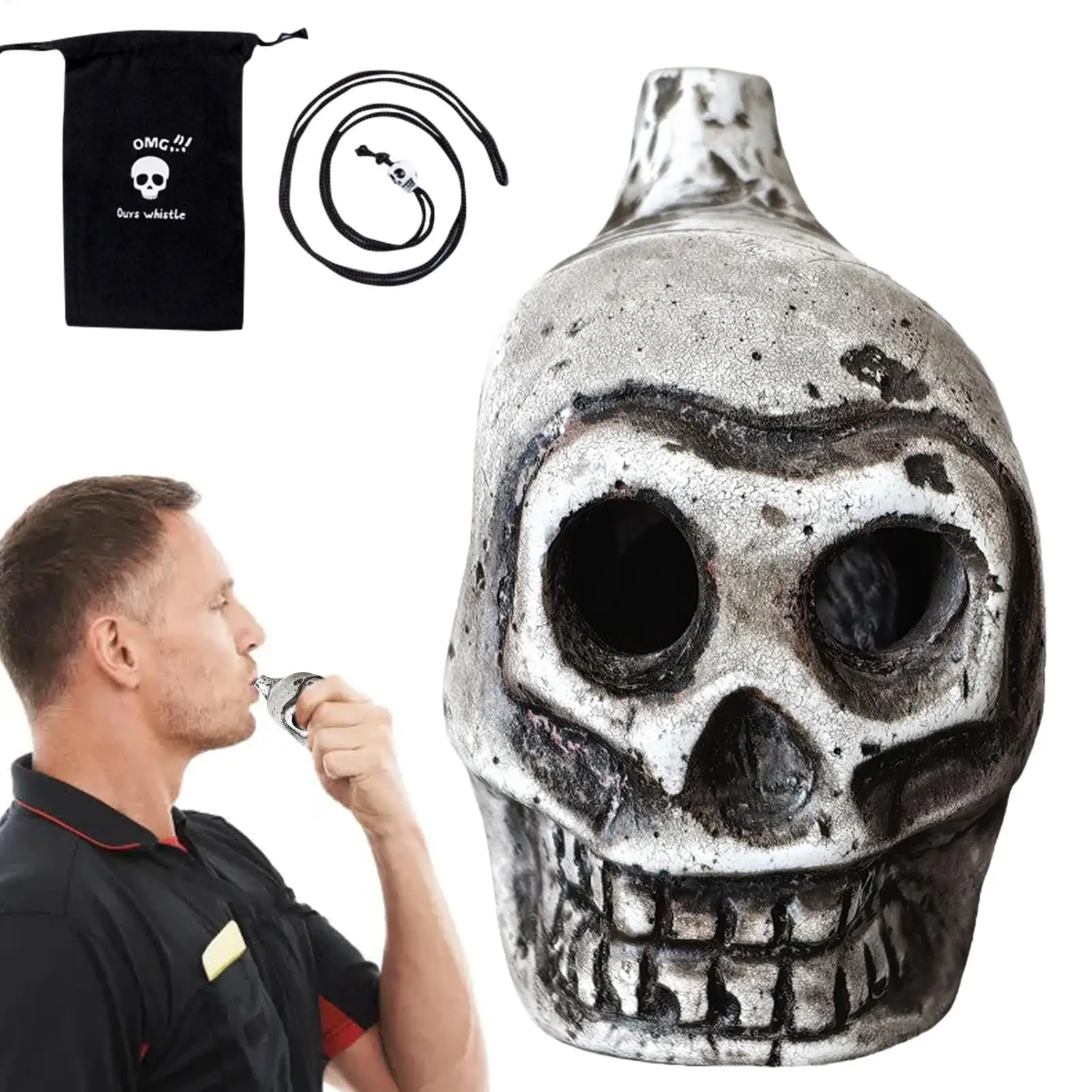hot Aztec Death Whistle Skull Spooky Human Death Scream Loud Whistle Authentic Human Prank Battle Whistle Camping Emergency Tool