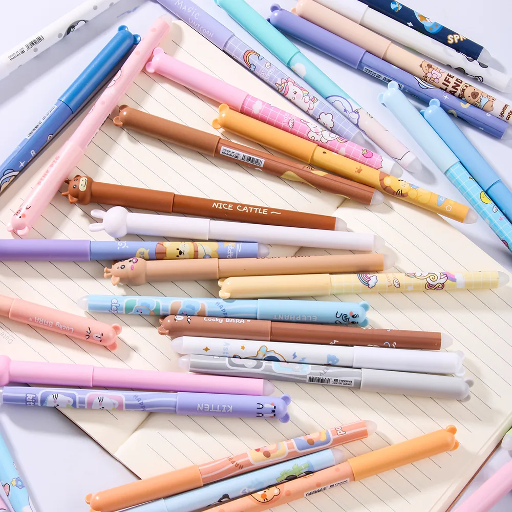 30 penne cancellabili, penne divertenti e carine per bambini, penne kawaii antistress, penne rotanti per scuola, ufficio, casa, stile casuale - immagine 4
