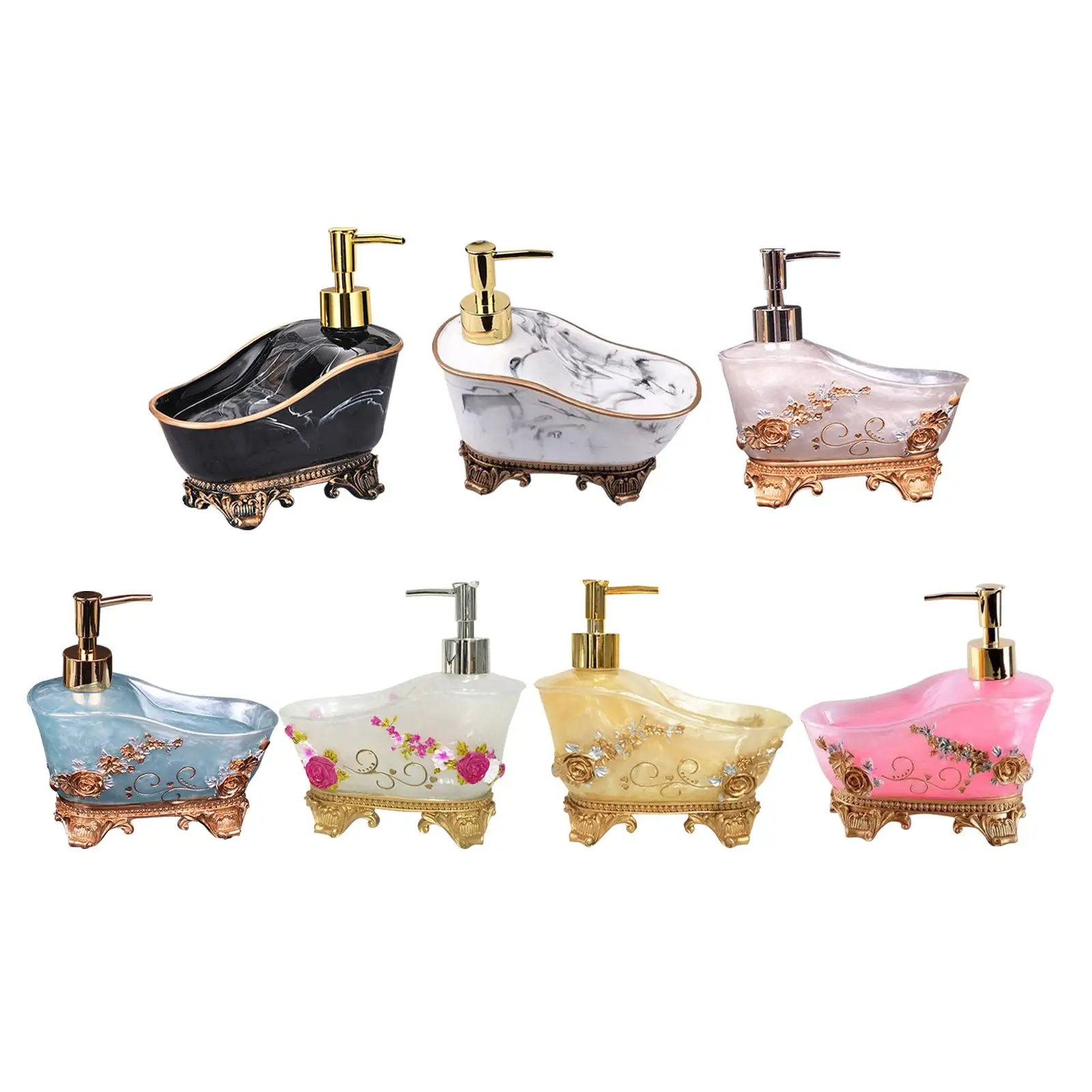 ภาชนะเครื่องจ่ายสบู่เหลวน้ำยาล้างมือ1ชิ้นเรซินสบู่โลชั่นเหลว 1