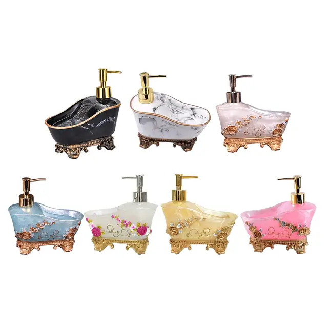 ภาชนะเครื่องจ่ายสบู่เหลวน้ำยาล้างมือ1ชิ้นเรซินสบู่โลชั่นเหลว 1