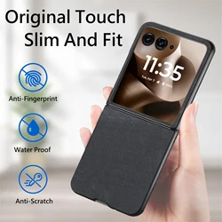 Elegant Anti - Dust Slim Leather Phone Case Coque for Razr 2026 (Black)