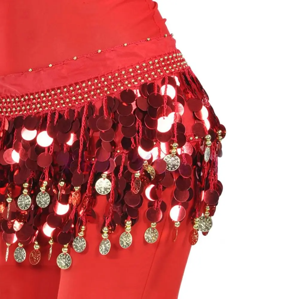 Thailand/Indien/Arabische Tänzerin Pailletten Quasten Rock Frauen Sexy Bauchtanz Hüfte Schal Wrap Gürtel Tänzerin Rock Weibliche zeigen Kostüme – Detail 17