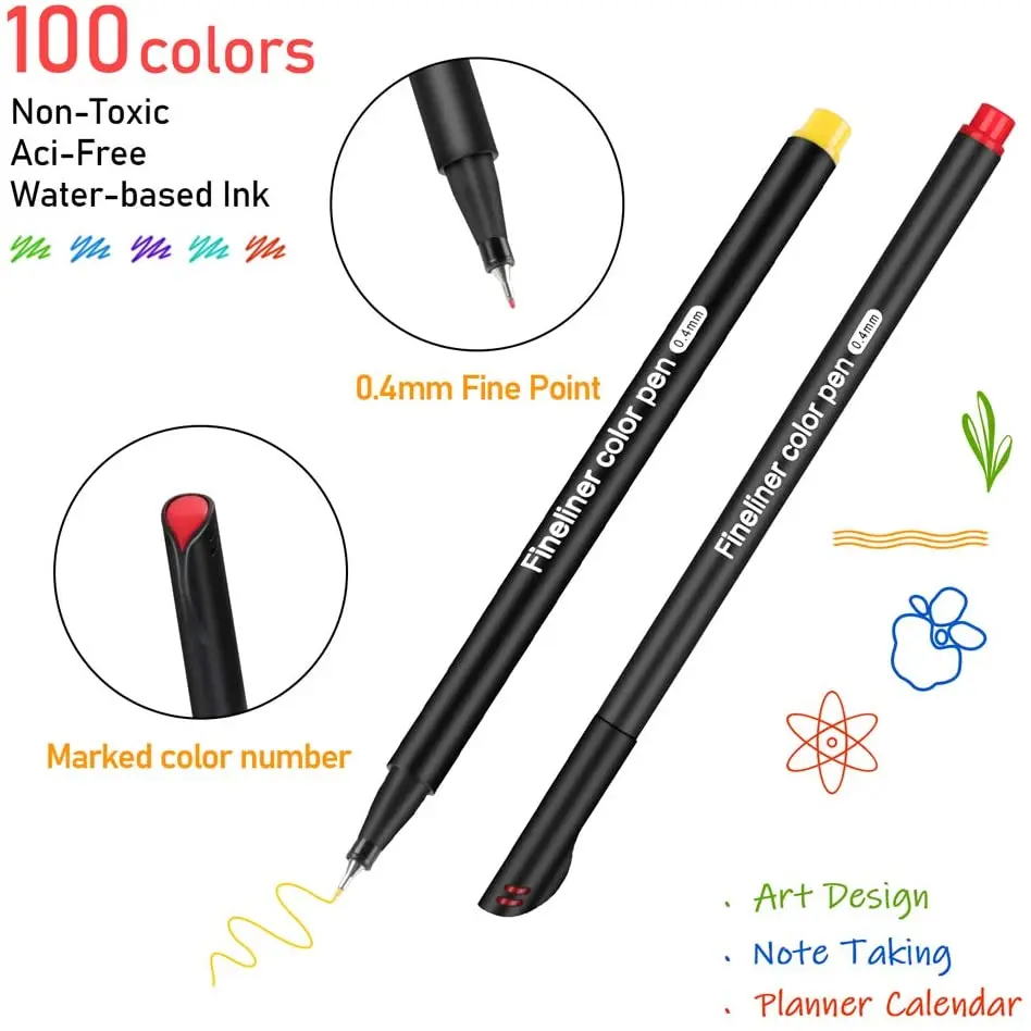 Journal Colored Fine Point Pens 12/24pcs Fineliner Pen for Note Taking  Calendar Agenda Bullet Journaling Art Project - AliExpress