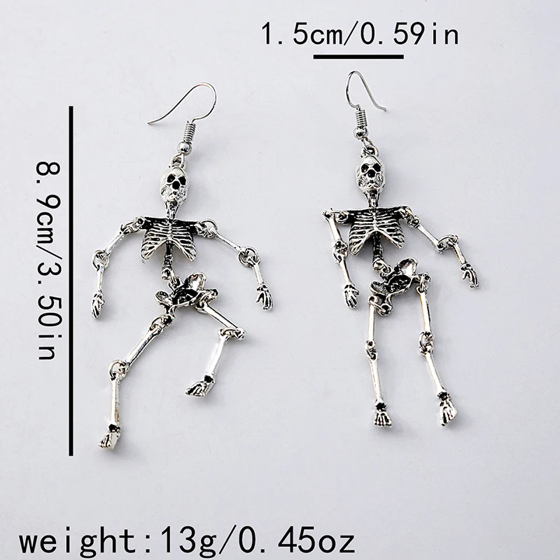 Halloween Vintage Skeleton Skull Dangle Earrings for Women Jewelry Party Gifts Aretes De Mujer Modernos