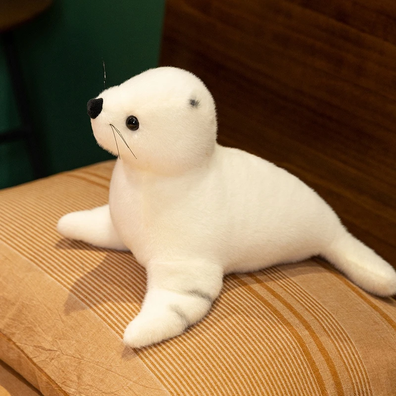 New White Seal Doll Simulation Stuffed Plush Toy Handmade Doll Cartoon Anime Cute Children's Birthday Gift Fun Doll