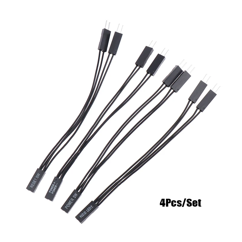 Dual Adapter Cable with Switch and LED Indicators - 10cm, 1 Female to 2 Male Splitter, 2 Pins