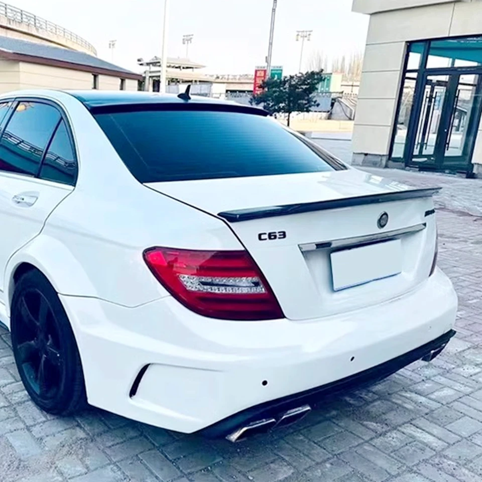 For 2008-2014 Mercedes Benz C W204 C180 C200 Car Rear Window Roof Spoiler Wings Bodykit Black - View #10
