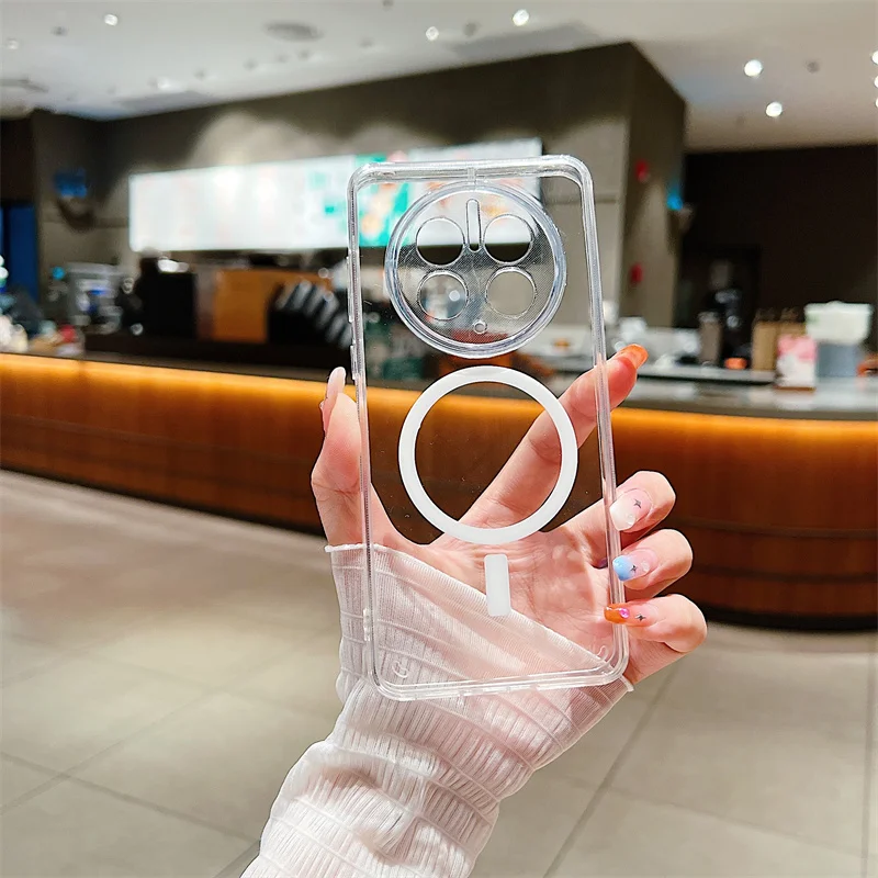 Luxury Transparent Acrylic Shockproof Magnetic Charging Case