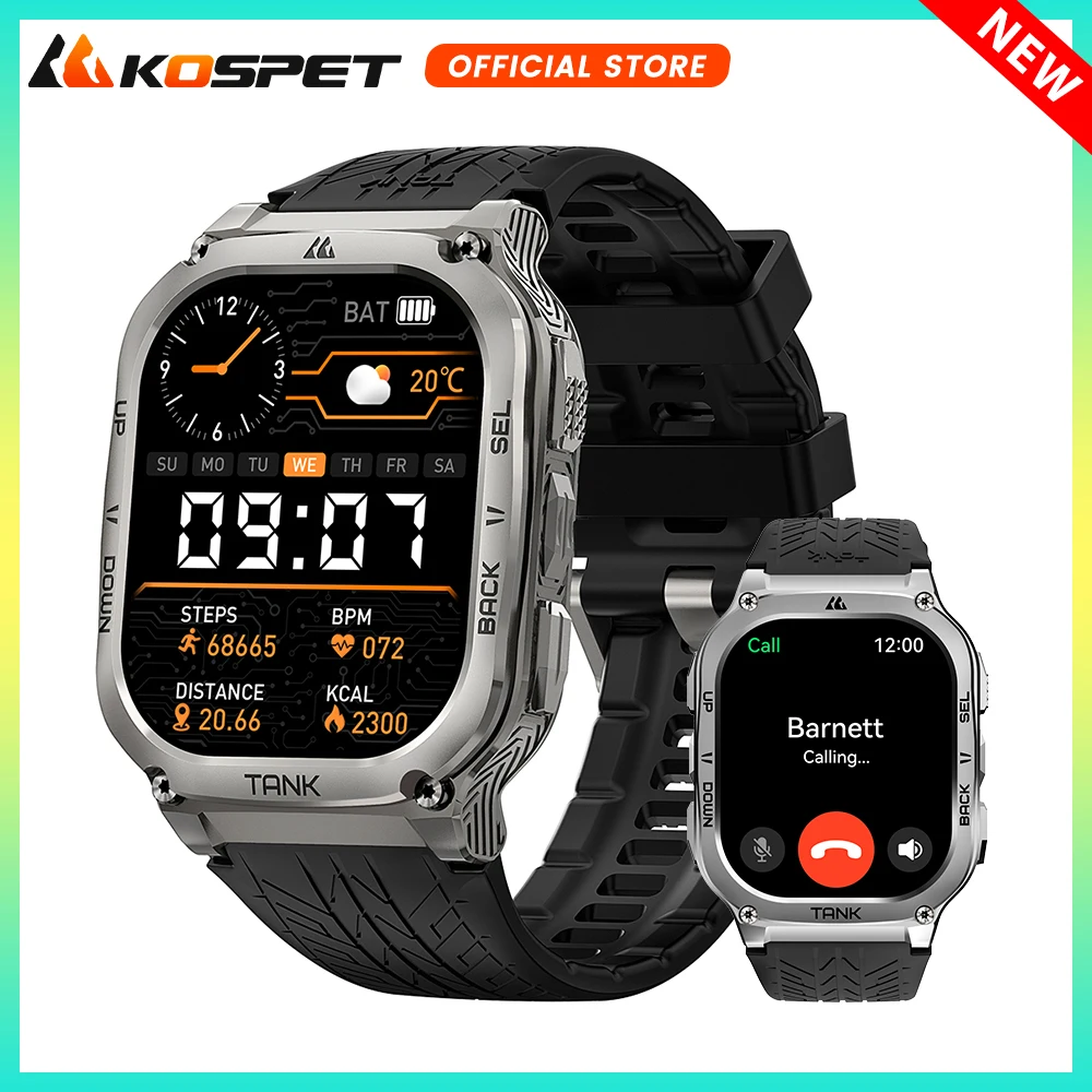 Originale Kospet Tank M3 Smart Watches For Men Smartwatch Women 480Mah Electronic Digital Fitness Amoled Aod Orologi Bluetooth