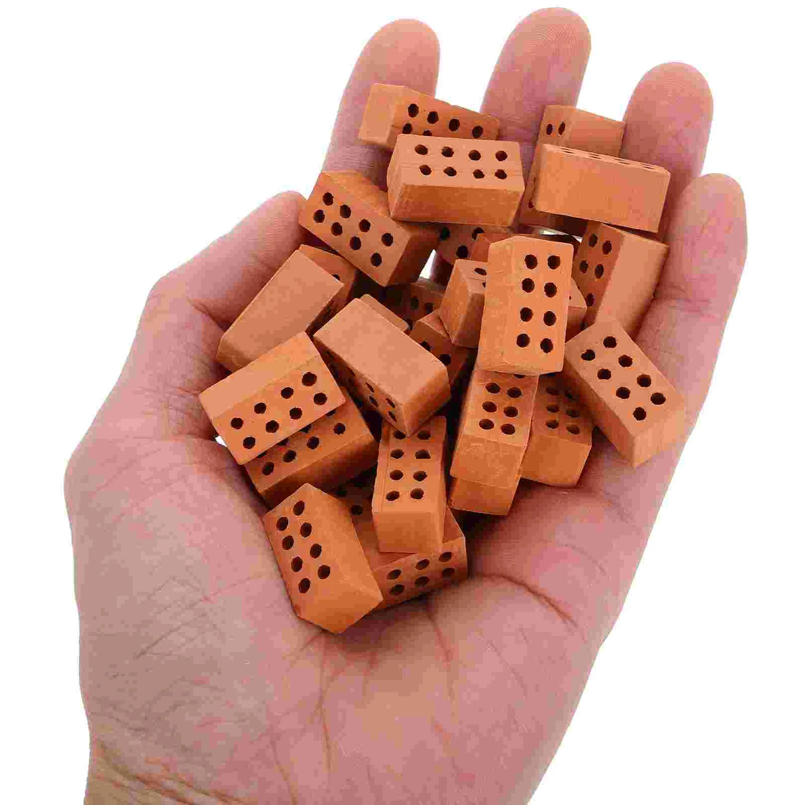 50 Pcs Miniature Bricks Realistic Fake Bricks Retro Construction Materials Dollhouse Stone Simulation Brick Wall Toy