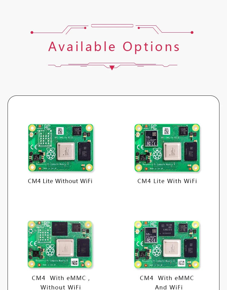 Raspberry Pi CM4104000 CM4104008 CM4104016 CM4104032 CM4004000 CM4004008 CM40040