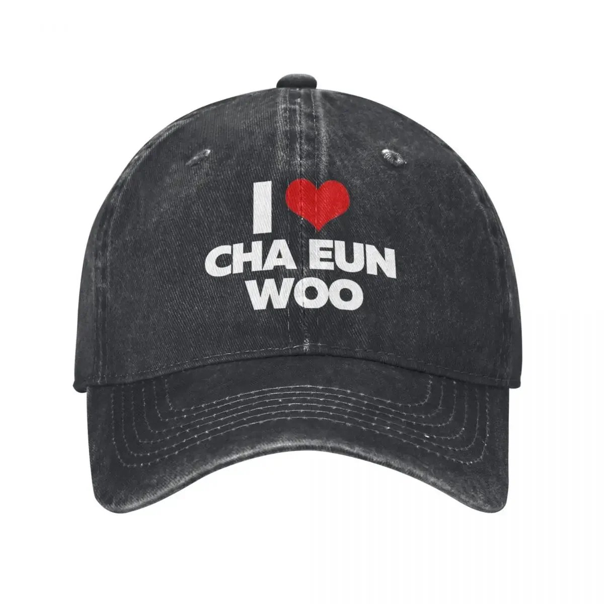 

I Love Cha Eun Woo бейсболки винтажные потертые джинсовые Снэпбэк кепки унисекс стиль уличные всесезонные дорожные кепки шляпа