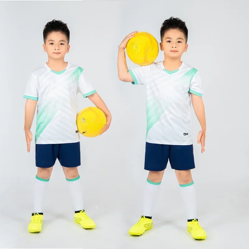 Football Jersey Set Soccer Uniform Boys Football Jersey tracksuit Child Soccer Sports Uniforms Kids Play Ball Sportswear Kits vest children's football suit Socks