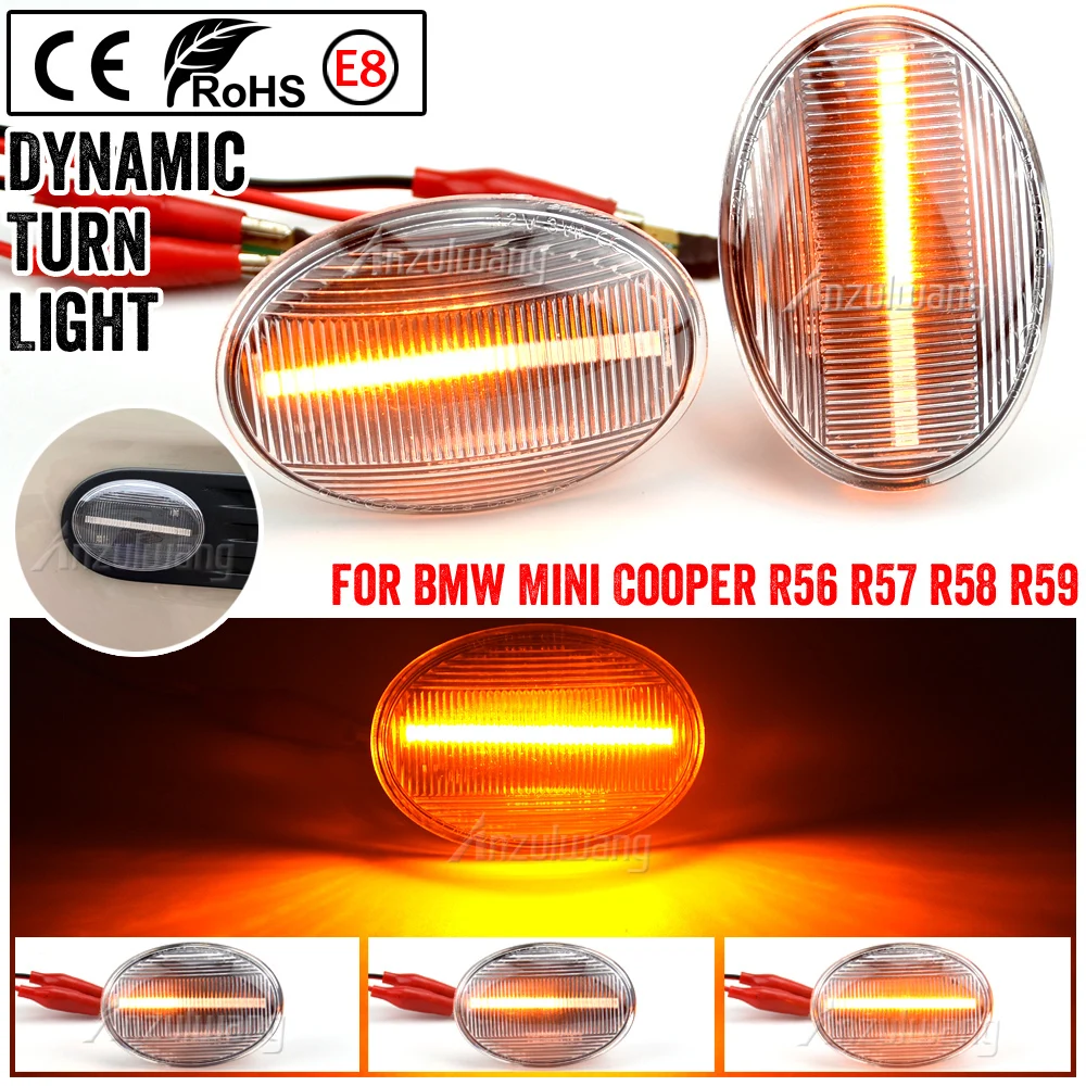 

Turn Signal Light Dynamic LED Side Marker Lamp Indicator For BMW MINI Cooper R55 R56 R57 R58 R59 CL-R56-LSM-SM 2007-2013