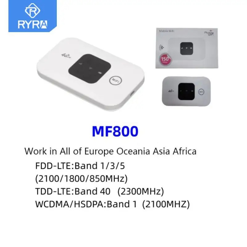 

RYRA 4G WIfi Router Hotspot Wireless Pocket Mifi B1/3/5/40 Sim Card Mobile High Speed 2100 Mah Battery Removable Mini Router