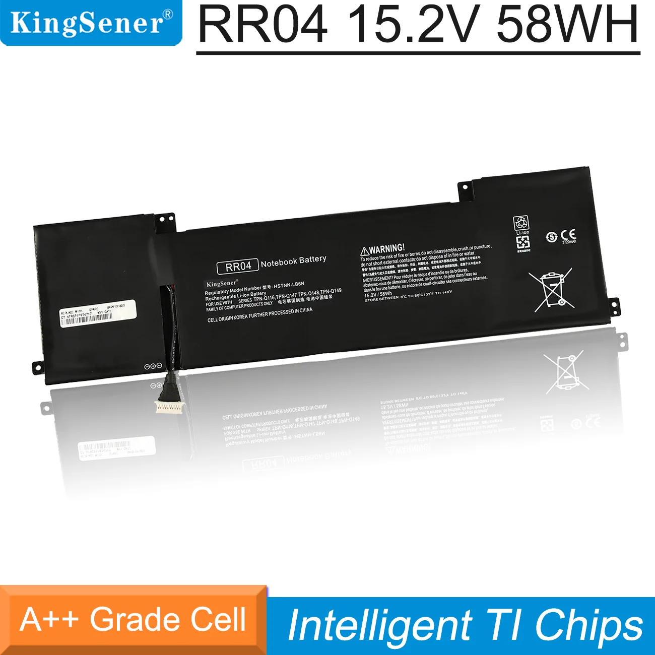 Kingsener Rr04 Hstnn-lb6n Bateria do Portátil para hp Presságio 155014tx 15-5016tx 15-5114tx 15-5113tx 15-5209tx 15-5208tx 15-5010nr 58wh