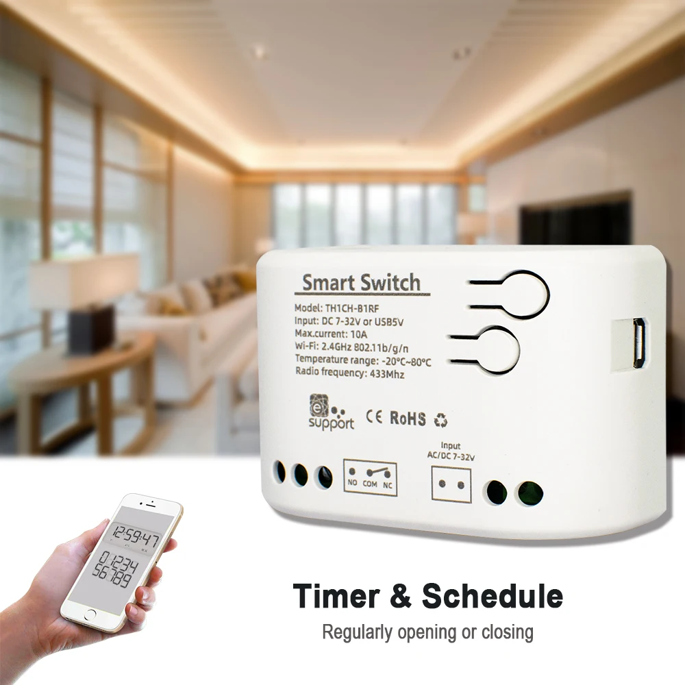 WiFi-Enabled Smart Thermostat Switch with Temperature & Humidity Monitoring