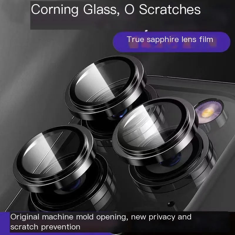 Premium Metal Camera Lens Protector with Tempered Glass and Protective Film