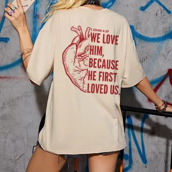 Women's Back-printed Christian Top, Jesus Faith T-shirt, Bible Verse Religious Clothing Gift.women Clothing Fashion Personality 1