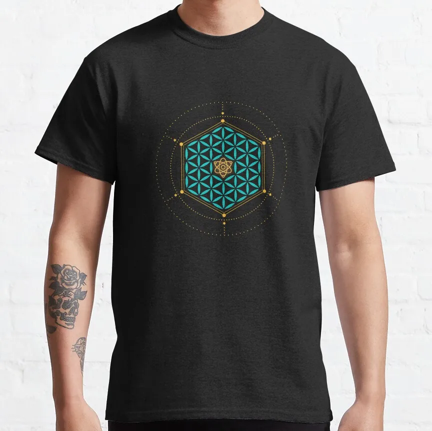 Aum Mandala Sacred Geometry Spiritual Zen Symbol 100% Cotton Men's T-Shirt - Plus Size Available