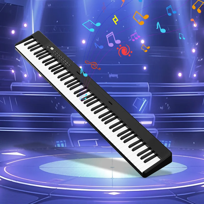 88 Key Foldable Electronic Piano Portable MIDI Keyboard Music For Practice Beginners With USB Bluetooth 128 Timbres Synthesizer