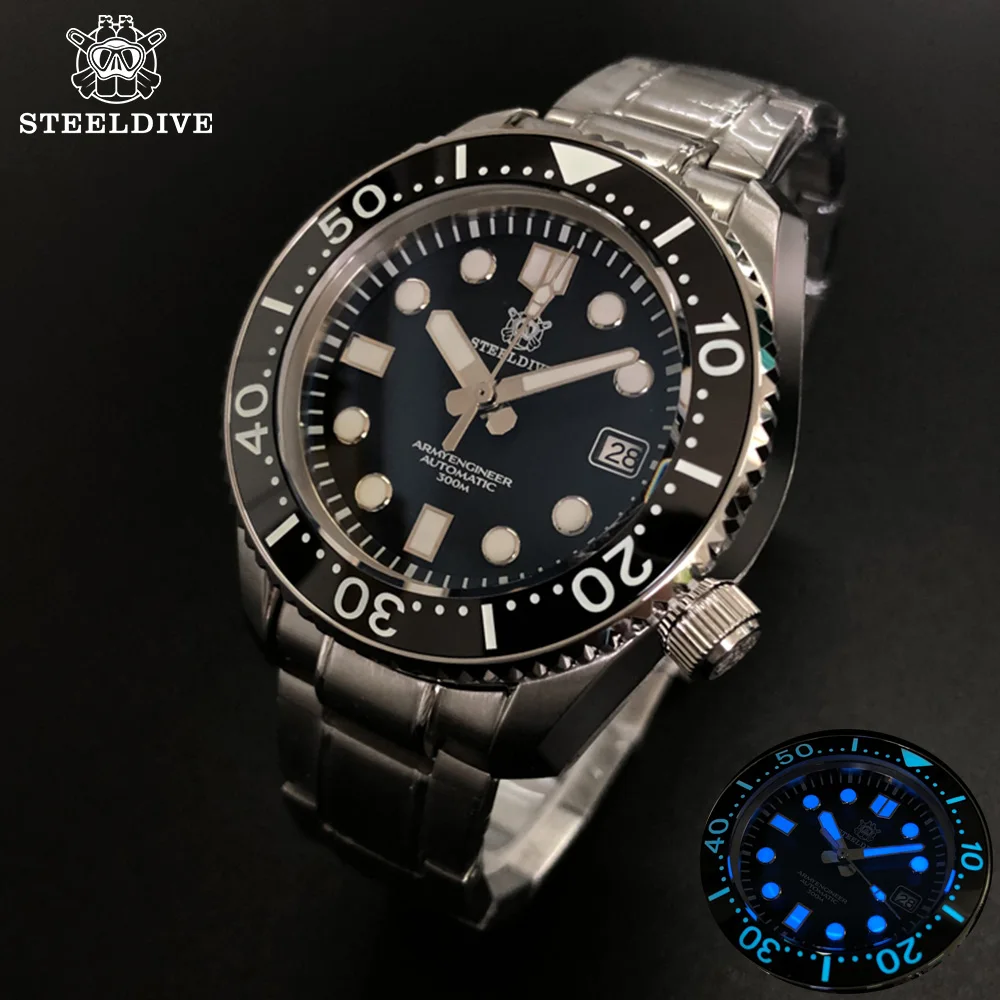 

STEELDIVE SDXD001 Men's Diving Watch MM300 Water Resistance Japan NH35 Automatic Movement BGW9 Luminous Sapphire Mens Dive Watch
