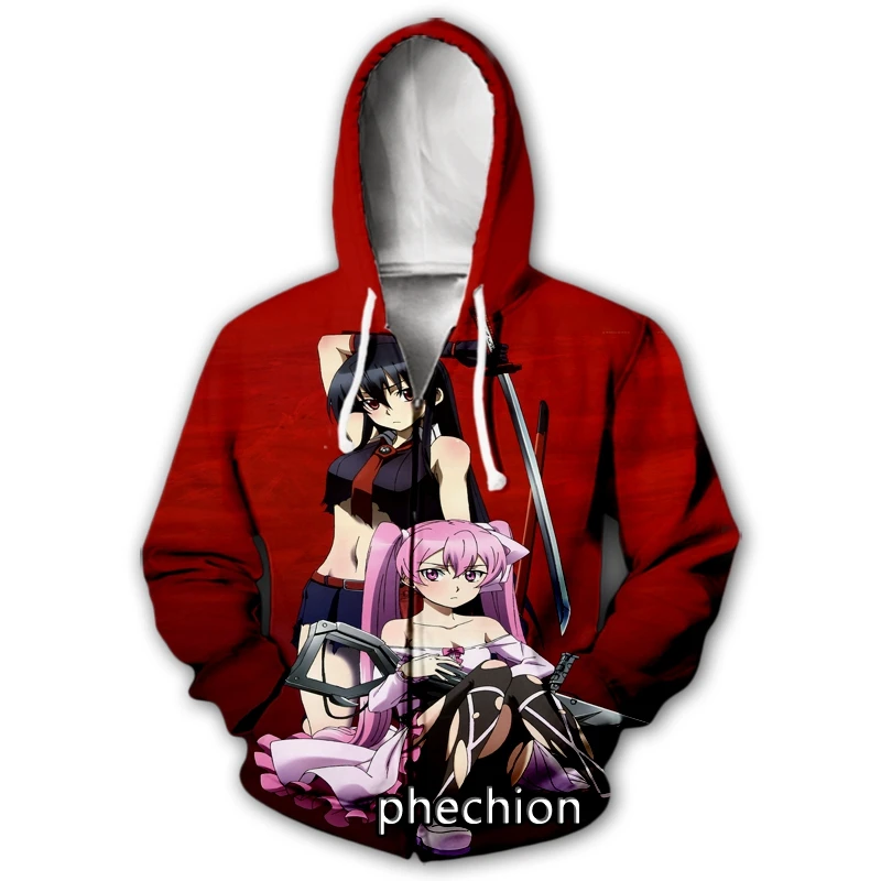 

Phechion Новые Мужчины/Женщины Мужчины Akame Ga KILL! Повседневные толстовки на молнии с 3D принтом, модное пальто, одежда в стиле хип-хоп, топы, спортивные толстовки с капюшоном на молнии B65
