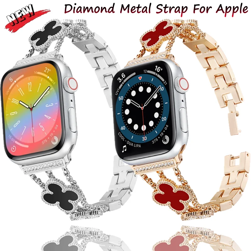 Elegant Diamond Fashion Metal Strap for Women - Premium Wristband for Smartwatches