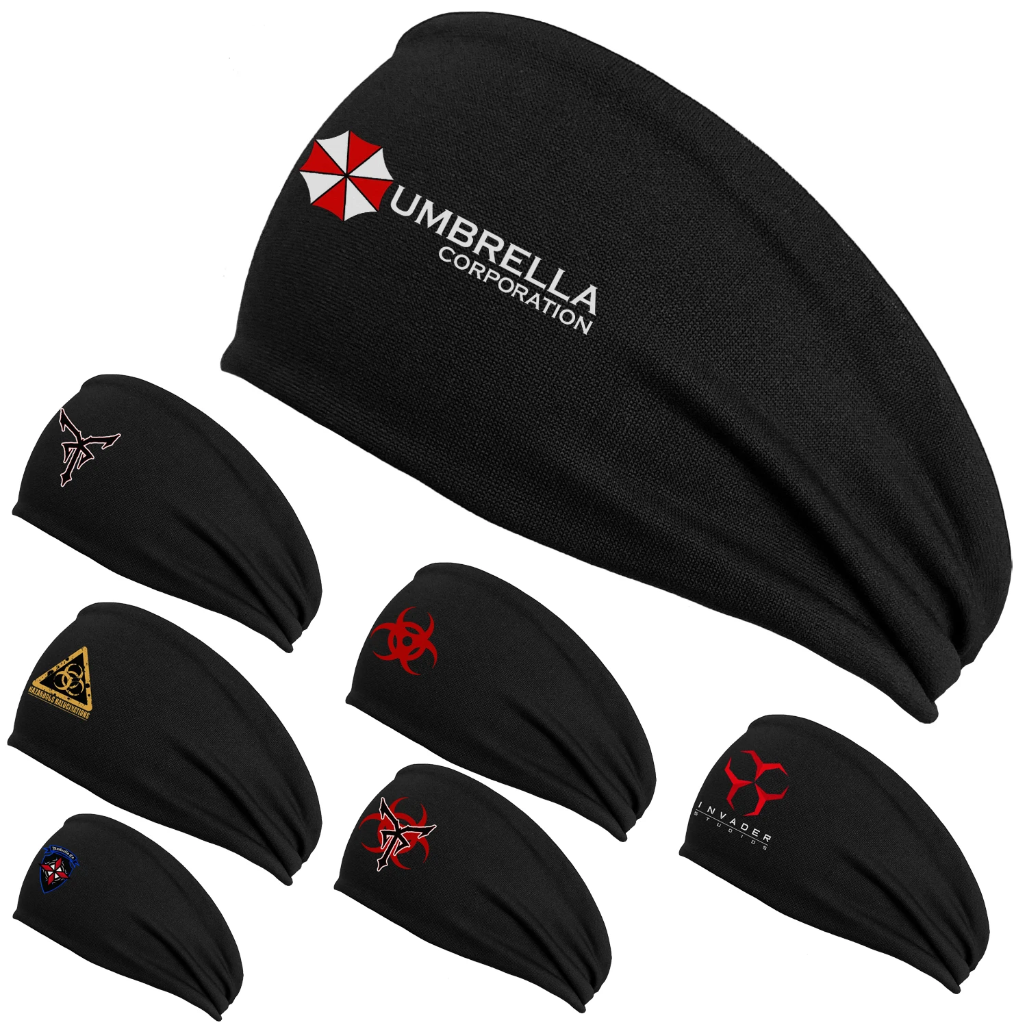 Umbrella Corporation Nonslip Elastic Folds Yoga Hairband Fashion Wide Sports Headband Running Accessories Stretch Hair Band