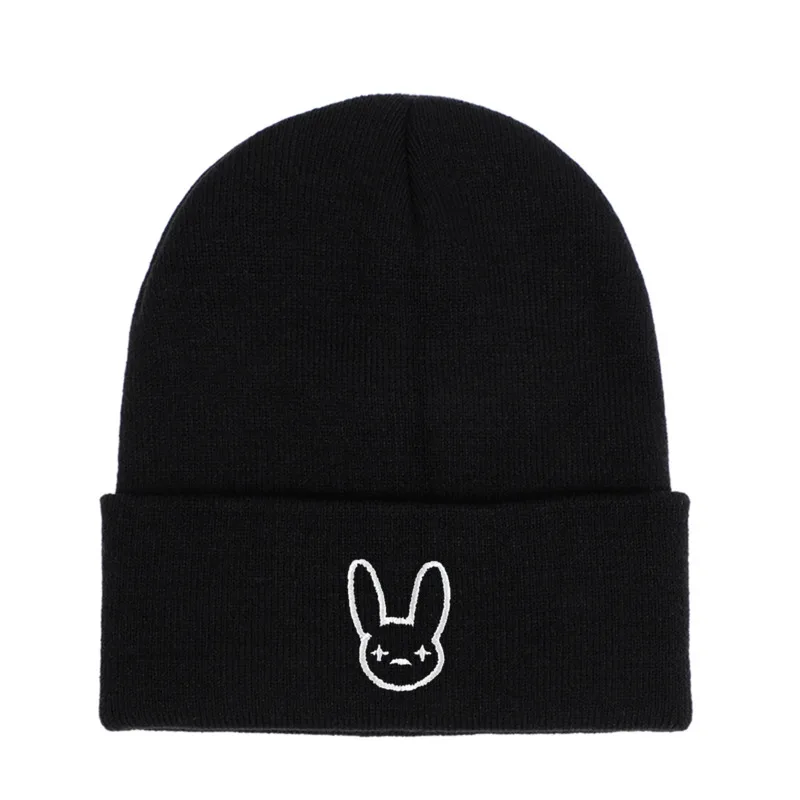 

Bad Bunny Winter Knit Hat Cotton Cartoons Warm Ski Knitted Rabbit Skullies Beanie Unisex Outdoor
