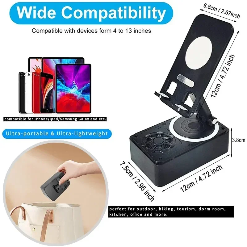 New Bluetooth Speaker with Cell Phone Holder Stand Adjustable Desktop Live Lazy Tablet Bracket Support Portable Wireless Speaker