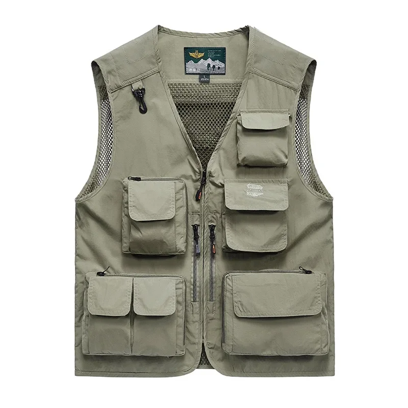 

JINGYU-Outdoor Fishing Jacket, Sleeveless Tools, Loose, Quick-Drying, Multi-Pocket, Photographer, Summer