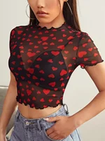 Mikayla Heart Shaped Mesh Top 4